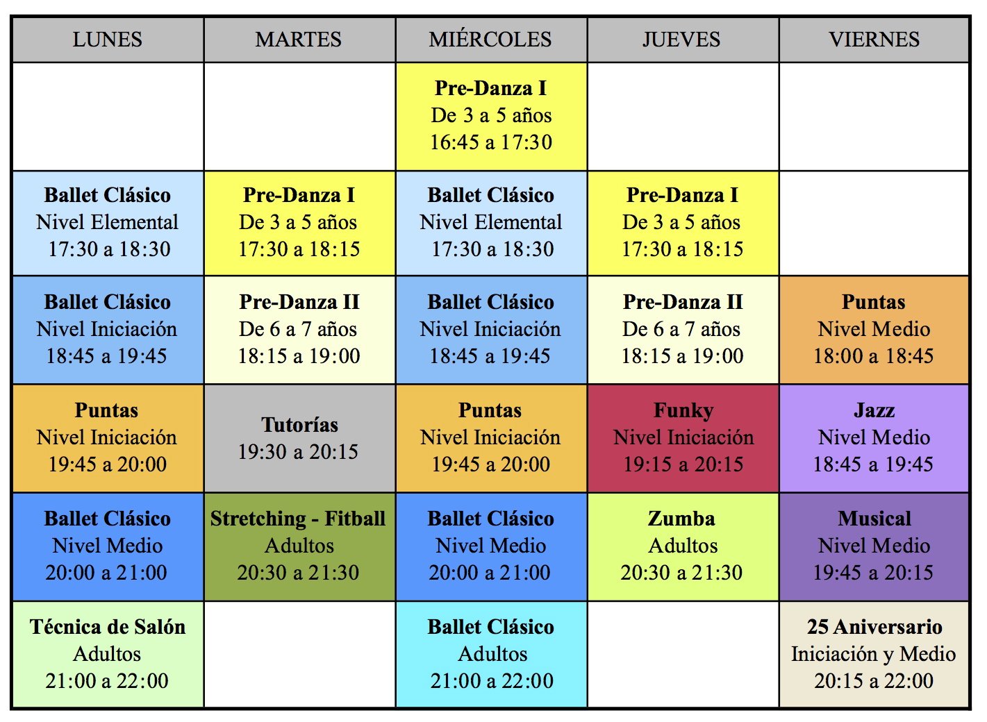 Horarios curso 2013/ 2014