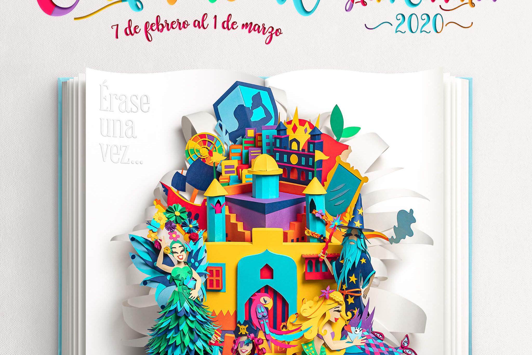 Si los peces hablaran... estará en el Carnaval de Las Palmas 2020 para presentar su cuento. Por el momento publica el cartel del carnaval, que es un libro abriéndose con ERASE UNA VEZ y de él emergen diferentes personajes: merlín, una sirena, un pirata y una rumbera.